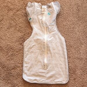 Gray and White Striped Baby Swaddle